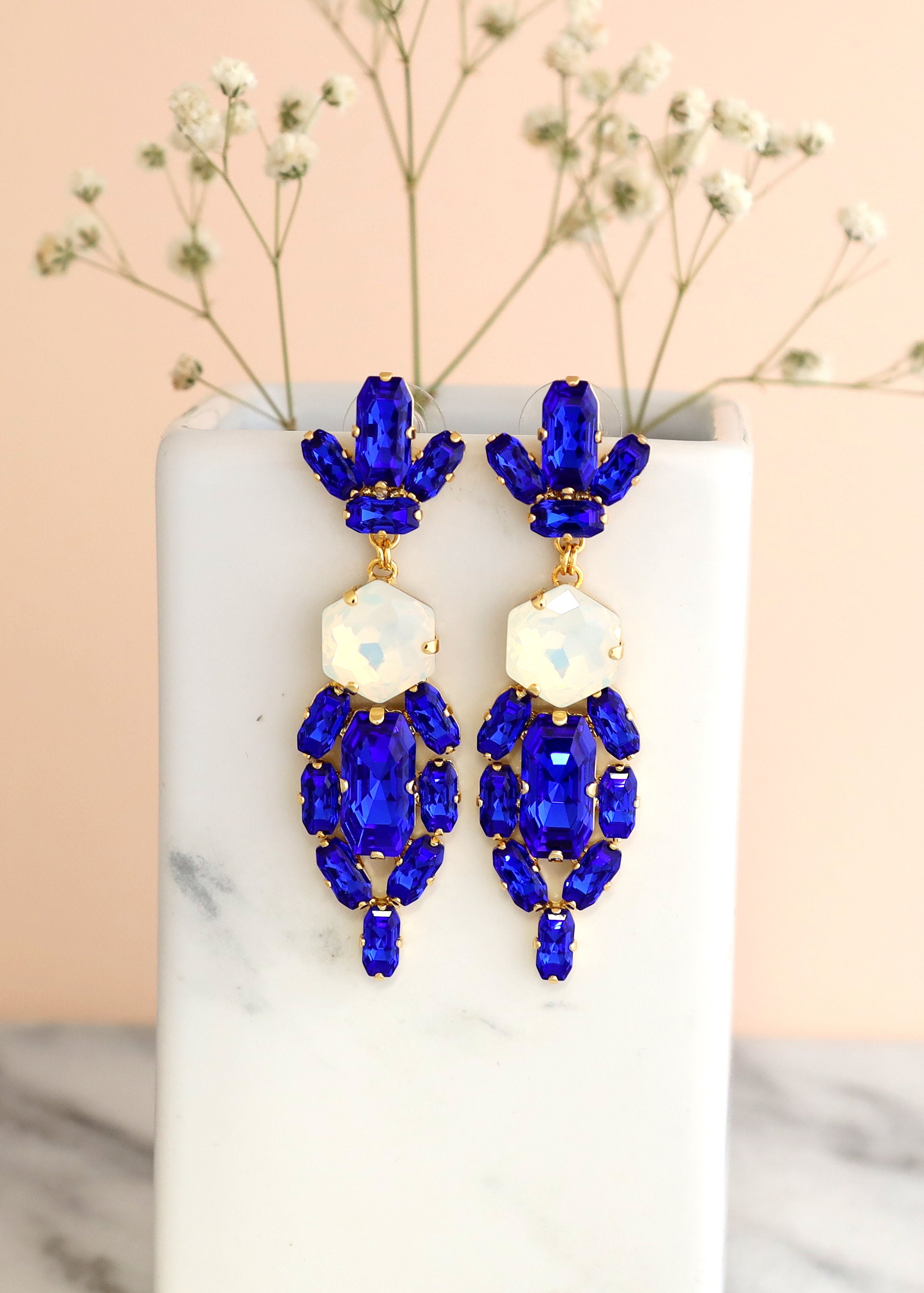 De Cavalier Blue crystal earrings 577 main image 1