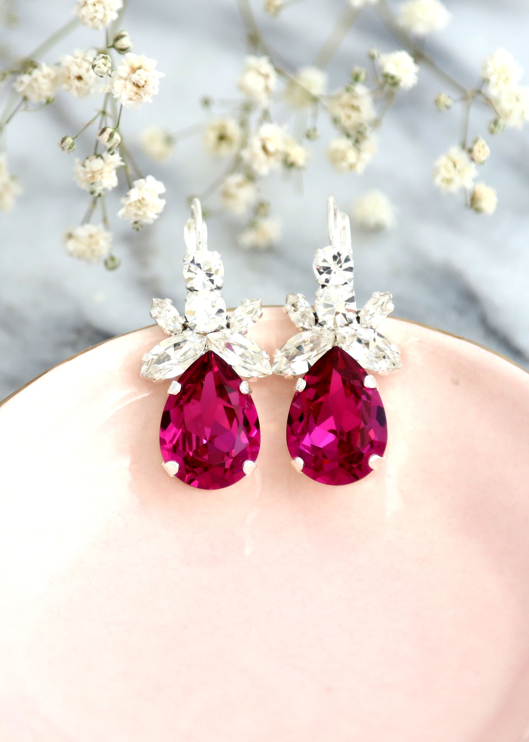 LATS 2022 New Gold Color Zircon Opal Cherry Blossom Earrings for Women  Elegant Light Luxury Flowers Stud Earring Fashion Jewelry
