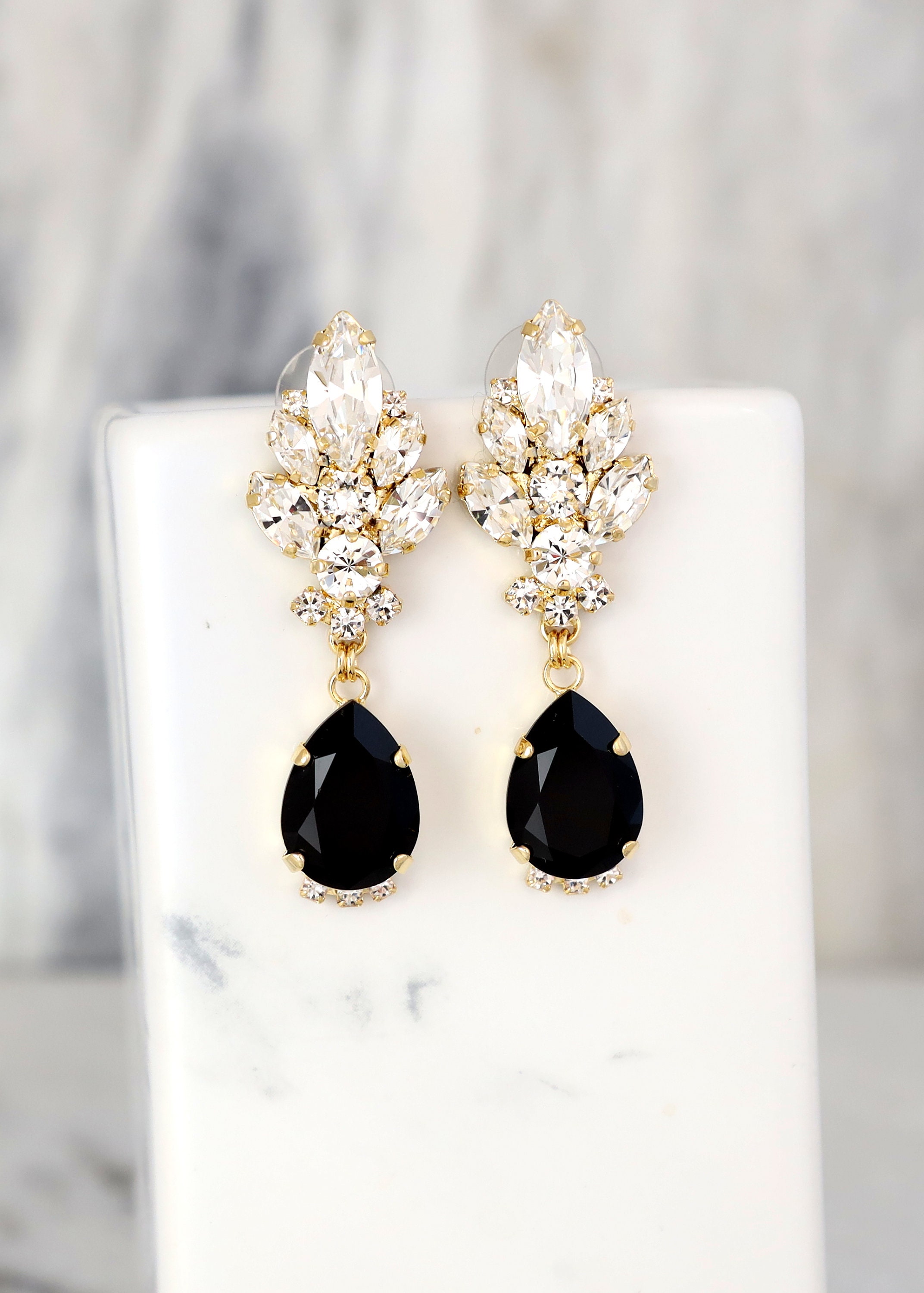 ピアス VINTAGE HOLLYWOOD Popping Color Earrings 4BFK493 XX Pretty Vintage 1950s-60s Rhinestone Gold Tone Earrings