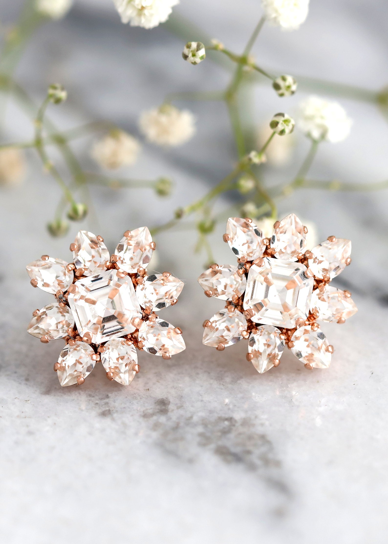 Barrette à Cheveux Mariage Argentée - Cristaux Et Strass CZ, 3 Pouces