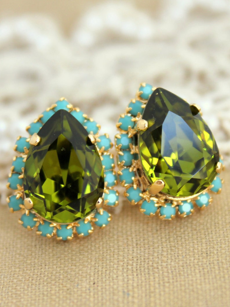 Green Olivine Earrings Lime Earrings Gift for Her Christmas - Etsy