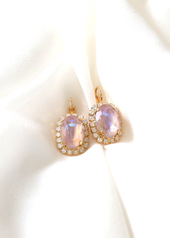 Pink Drop Earrings Dusty Pink Drop Earrings Pink Opal Drop - Etsy