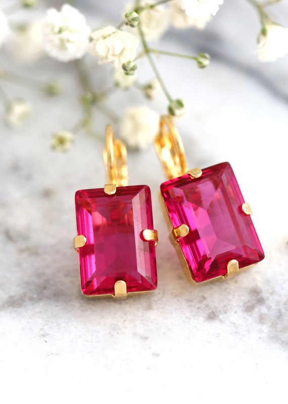Fuschia pink best sale earrings