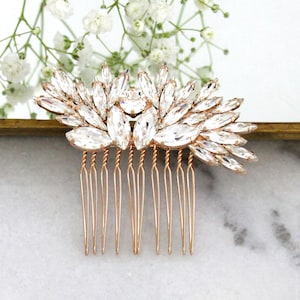 Bridal Hair Comb, Bridal Crystal Side Hair Comb, Rhinestone Hair Comb, Bridal Hair Accessories, Rose Gold Hair Comb, Bridal Silver Hair Comb