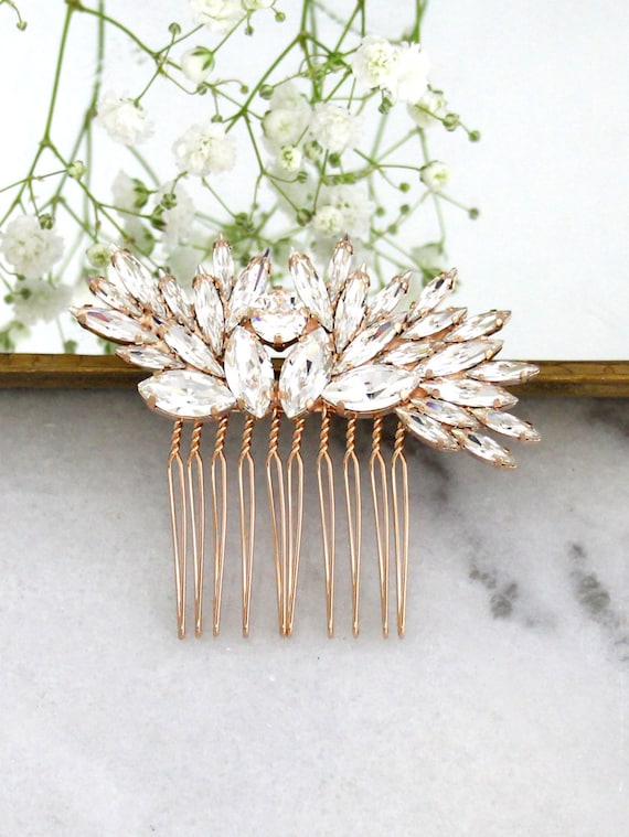 Bridal Hair Comb, Bridal Crystal Side Hair Comb, Rhinestone  display picture 3