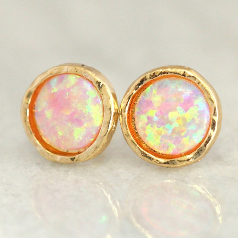 Opal Earringsopal Stud Earringsfire Opal Earrings Gold Opal - Etsy