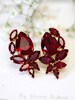 Ruby Earrings, Garnet Red Crystal Cluster Earrings, Bridal Ruby Earrings, Bridesmaids Earrings, Pomegranate Crystal Earrings, Gift for her 