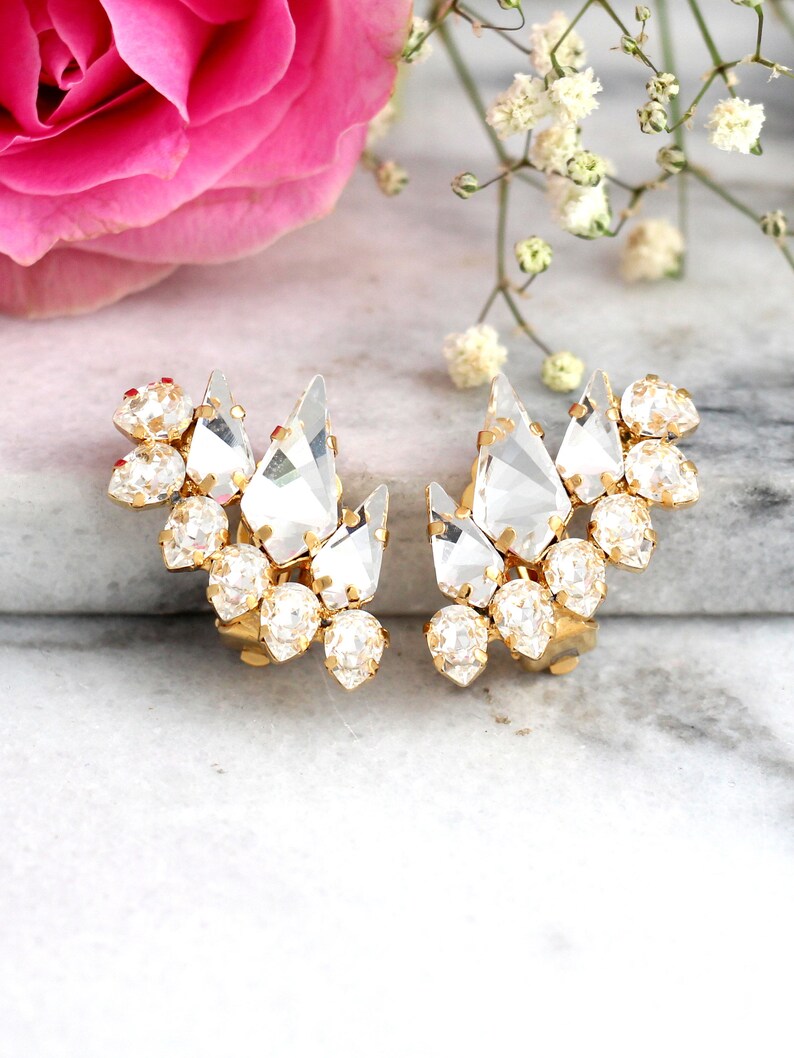 Bridal Earrings Bridal Clip on Earrings Climbing Earrings Etsy Australia