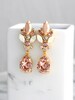 Blush Chandelier Earrings, Bridal Rose Gold Earrings, Bridal Blush Dangle Drop Earrings, Morganite Chandelier Earrings, Statement Earrings 