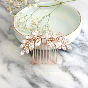 Bridal Hair Comb, Bridal Hair Crystal Comb, Rhinestone Hair Comb, Bridal Hair Accessories, Rose Gold Hair Comb, Bridal Silver Hair Comb image 4