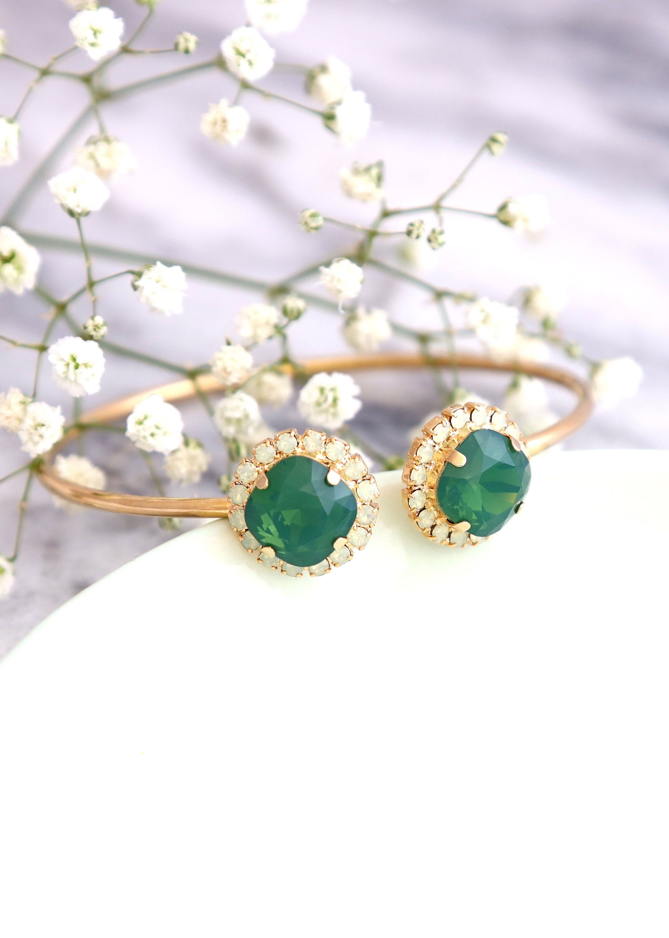 Green Emerald Bracelet Emerald Bridal Bracelet Green Dark Etsy