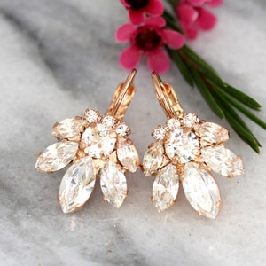 Bridal Earrings, Bridal Drop Crystal Earrings, Bridal Crystal Droplets Earrings, Drop Earring, Bridesmaids Earrings, Gift for Her
