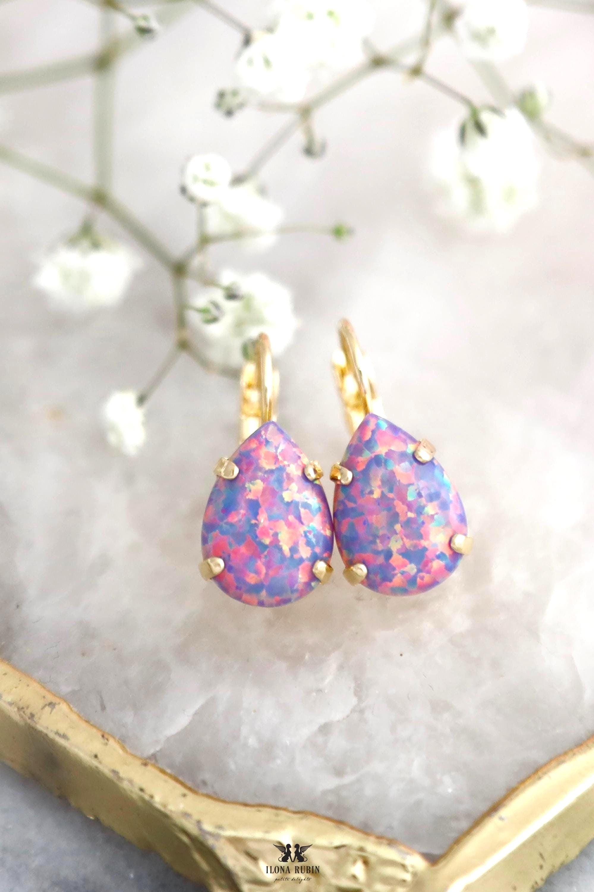 9ct Gold Opal Drop Earrings - Australia