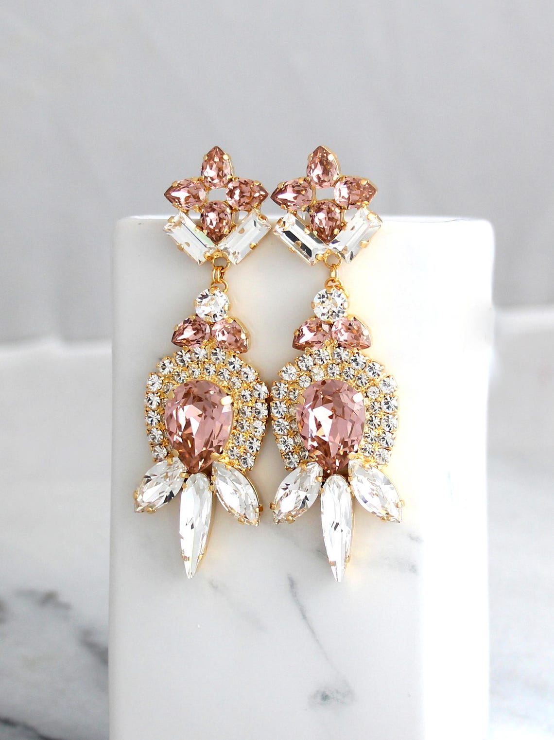 Blush Earrings Bridal Blush Earrings Earrings Etsy