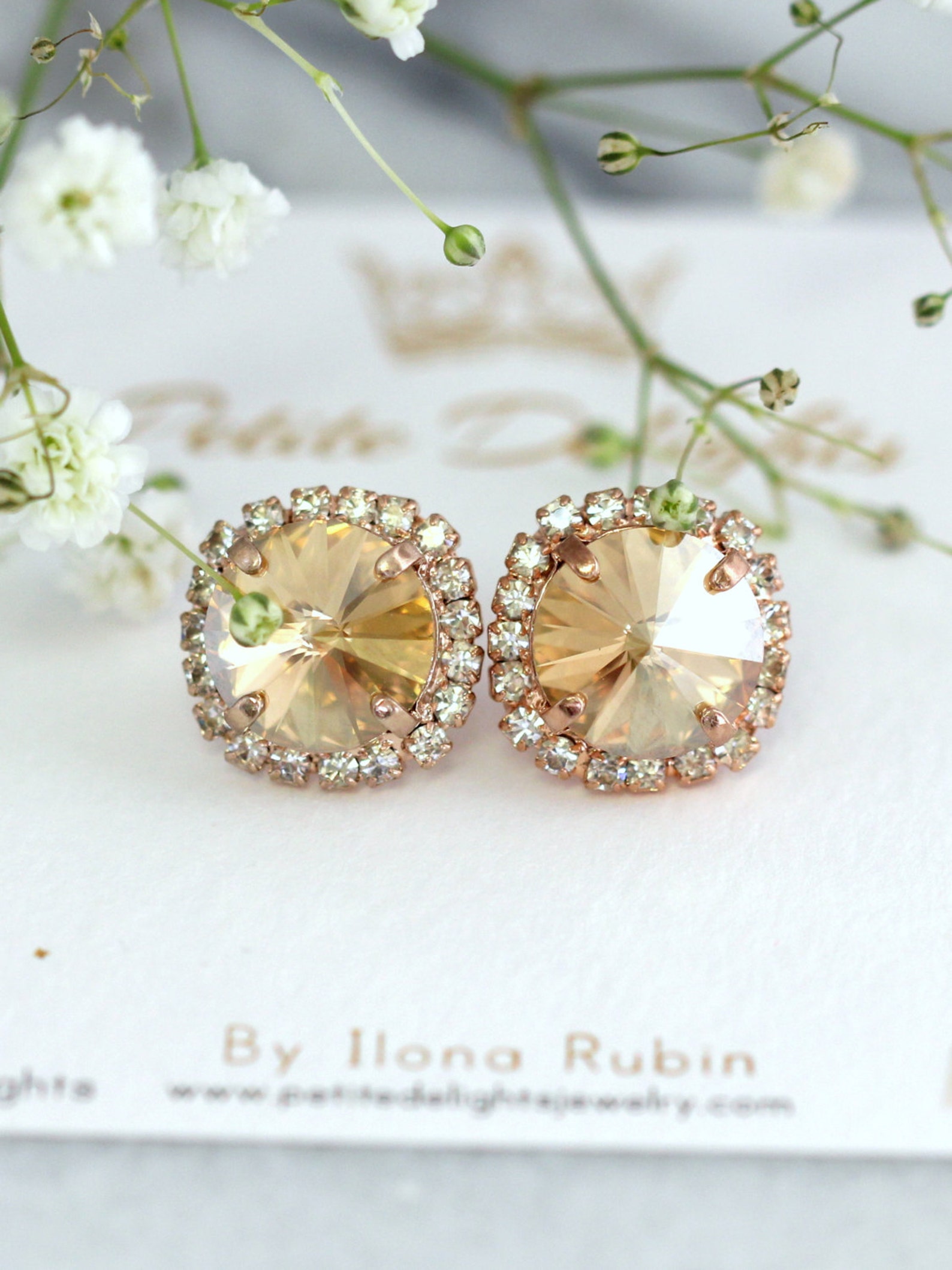Pink Champagne Stud Earrings