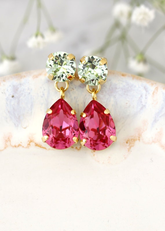 Pink cheap chandelier earrings