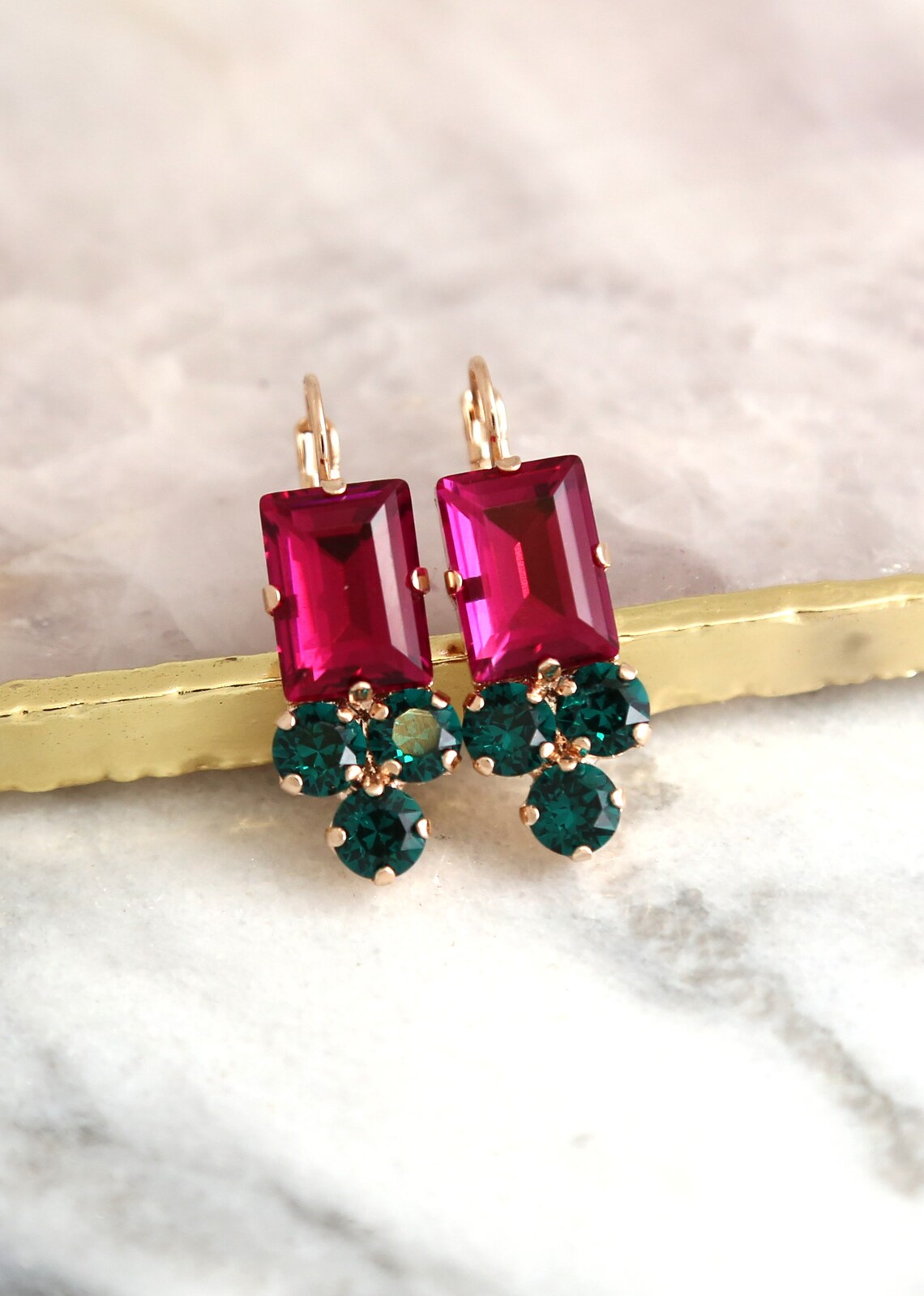 PREORDER Dee Earrings in Fuchsia Frost main image 1