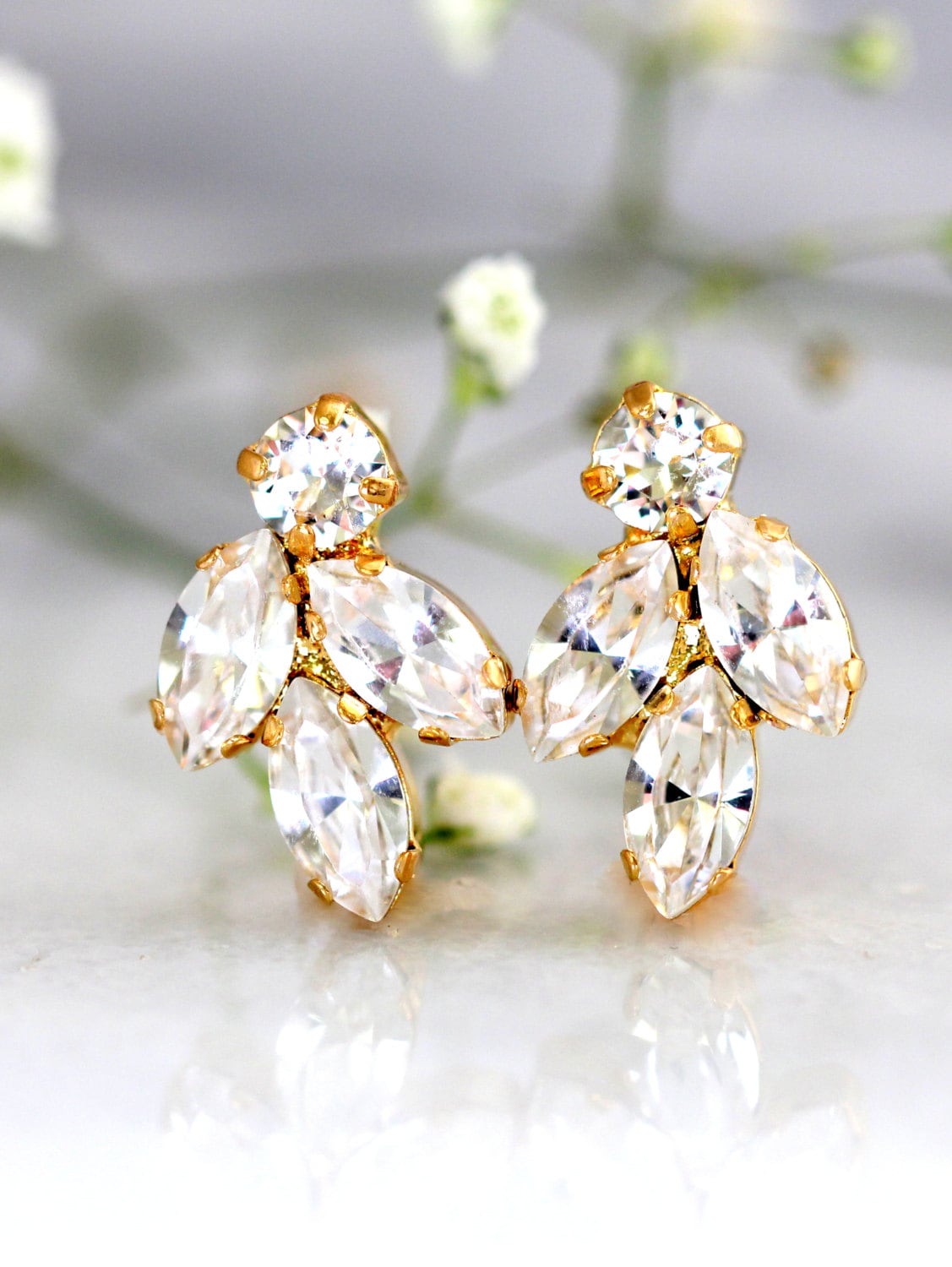 Bridal Crystal Earrings Swarovski Bridal Crystal Earrings Etsy