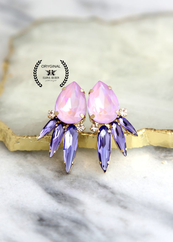 Lilac crystal deals earrings