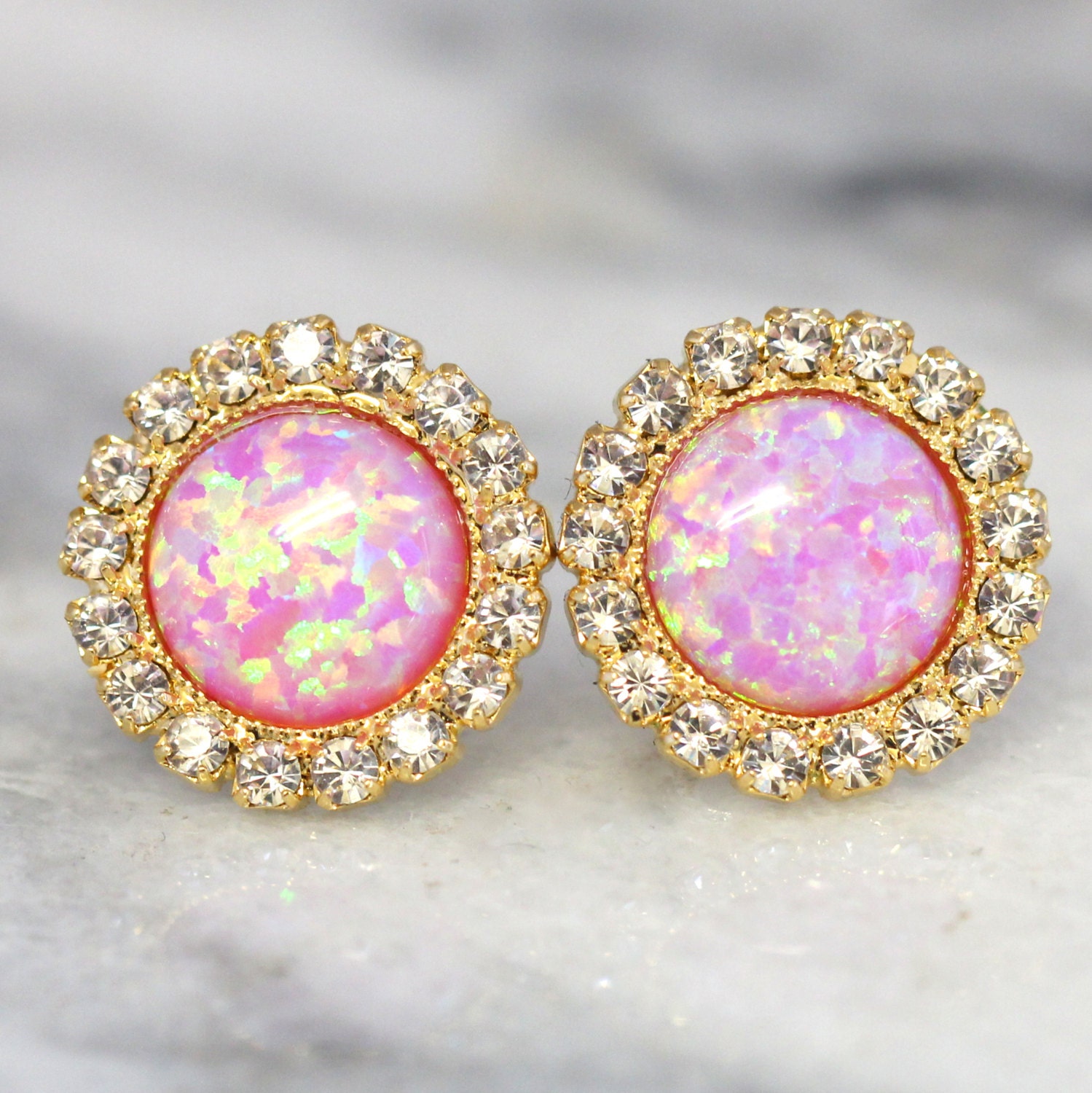 Opal Earrings Opal Stud Earrings Opal Stud Earrings | Etsy