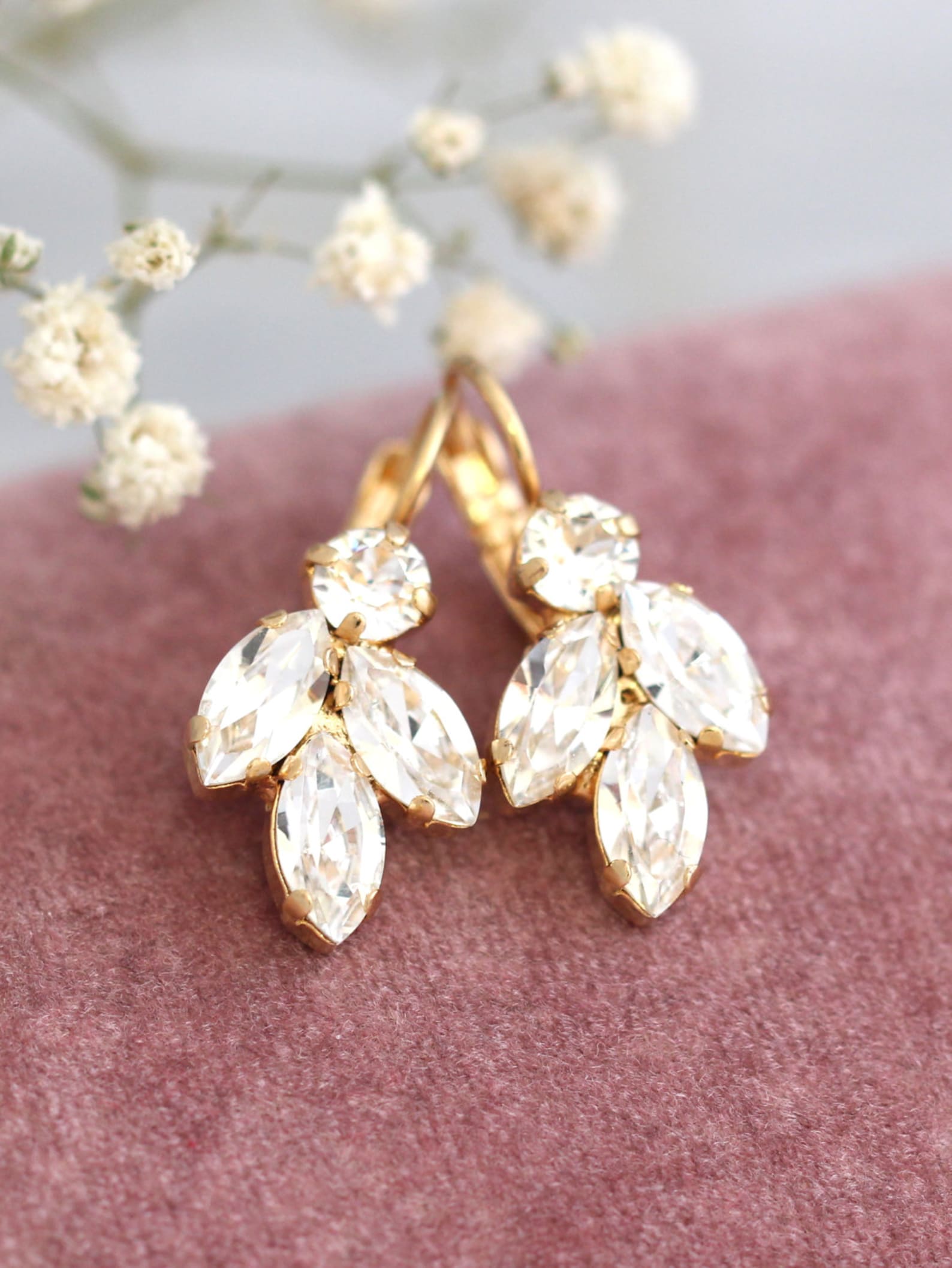 Bridal Crystal Drop Earrings Bridal Crystal Droplet Earrings - Etsy