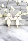Bridal Opal Earrings, Bridal Opal Stud Earrings, Crystal Opal Earrings, Bridesmaids Earrings, White Opal Earrings, Moonstone Stud Earrings