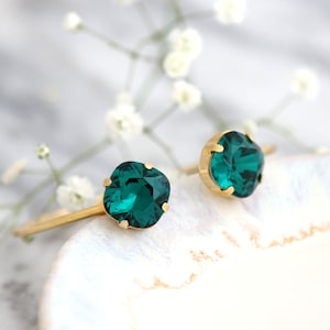 Emerald Green Bracelet, Bridal Green Emerald Gold Bracelet, Dark Green Crystal Bridal Gold Bracelet, Bridesmaids Green Crystal Bracelets