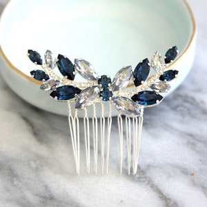 Bridal Hair Comb, Dusty Blue Bridal Hair Comb, Dusty Blue Hair comb, Hair Accessories, Gold Hair Comb, Blue Navy Bridal Silver Hair Comb