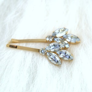 Bridal Hair Pin, Bridal Dusty Blue, Bridal Bobby Pin, Bridal Dusty Blue Crystal Bobby Pin, Wedding Hair Jewelry, Bridal Something Blue image 5