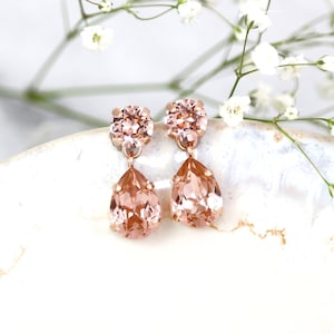 Blush Earrings, Blush Chandelier Bridal Wedding Jewelry,bridesmaid Gift ...