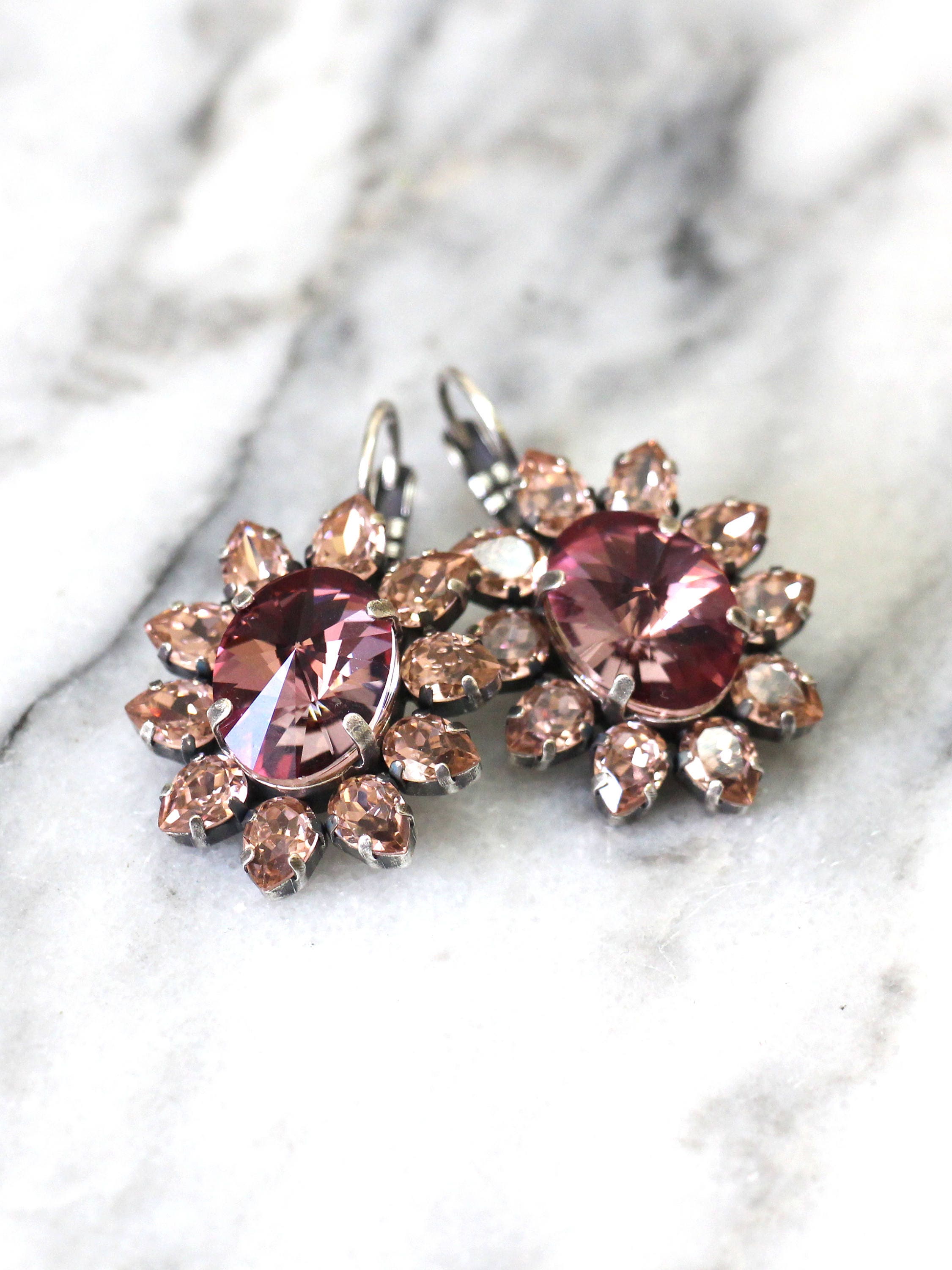 Blush Pink Earrings Bridal Blush Earrings Bridal Antique Etsy Australia