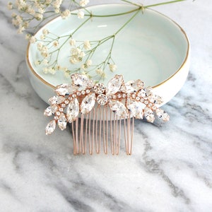 Bridal Hair Comb, Bridal Hair Crystal Comb, Rhinestone Hair Comb, Bridal Hair Accessories, Rose Gold Hair Comb, Bridal Silver Hair Comb image 7