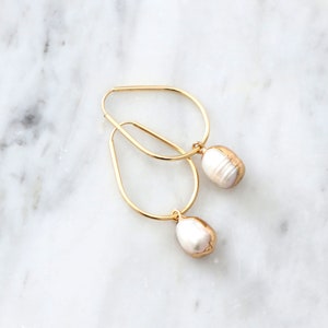 Pearl Earrings,Bridal Drop Pearl Earrings, Pearl Gold filled Pearl Earrings, Pearl Hoop Earrings, Bridal Minimalist Pearl Earrings.