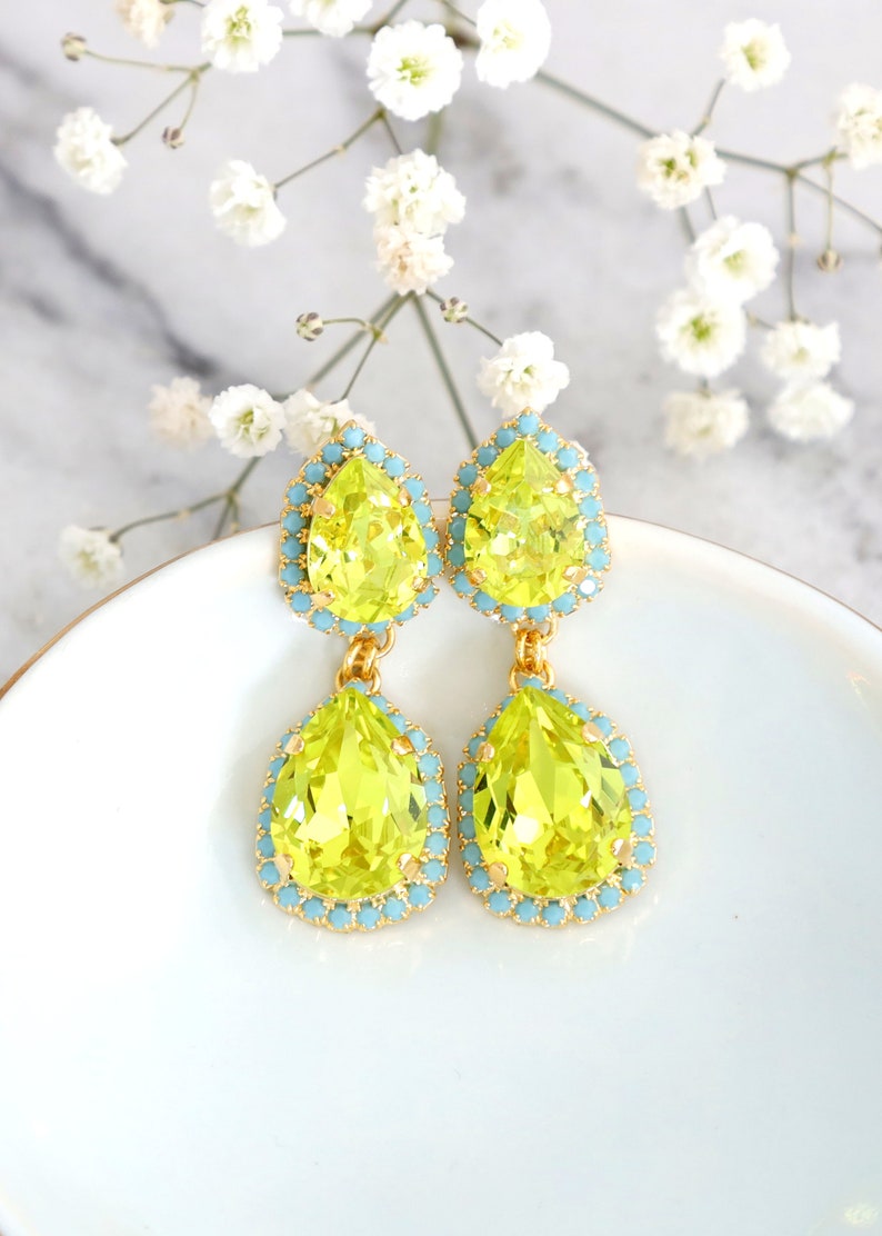 Citrus Green Chandelier Earrings, Lime Green Earrings, Green Turquoise Earrings, Green Chandelier Earrings, Citrus Green LONG Earrings image 9