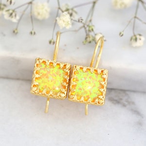 Gelber Opal Tropfen Ohrringe, Opal Tropfen Ohrringe, Opal Ohrringe, Geschenk für sie, Weihnachtsgeschenk, australischer Opal, gelbe Opal Ohrringe, Opal Geschenk