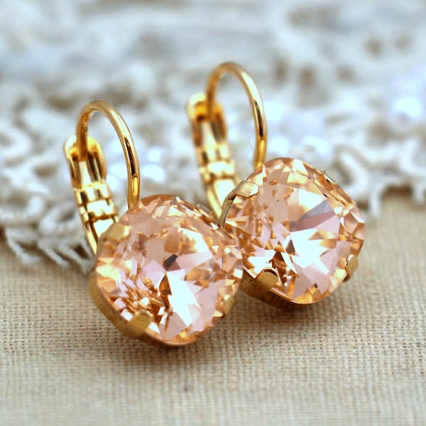 Peach Drop Earrings Etsy