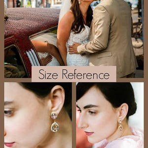 Morganite Drop Earrings, Bridal Blush Classic Earrings, Bridal Drop Earrings, Blush Statement earrings, Blush Chandelier Long Earrings. image 7