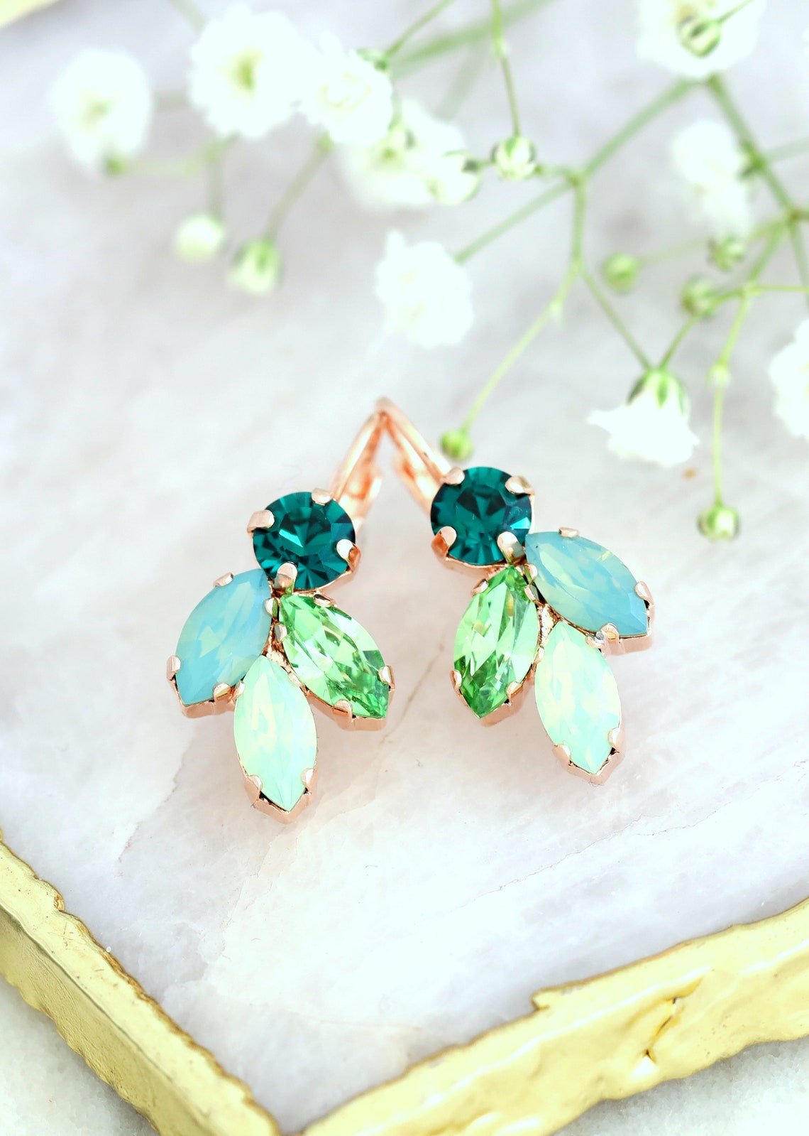 Vintage Green Drop Earrings
