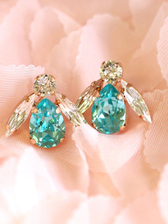 Aquamarine hotsell earrings etsy