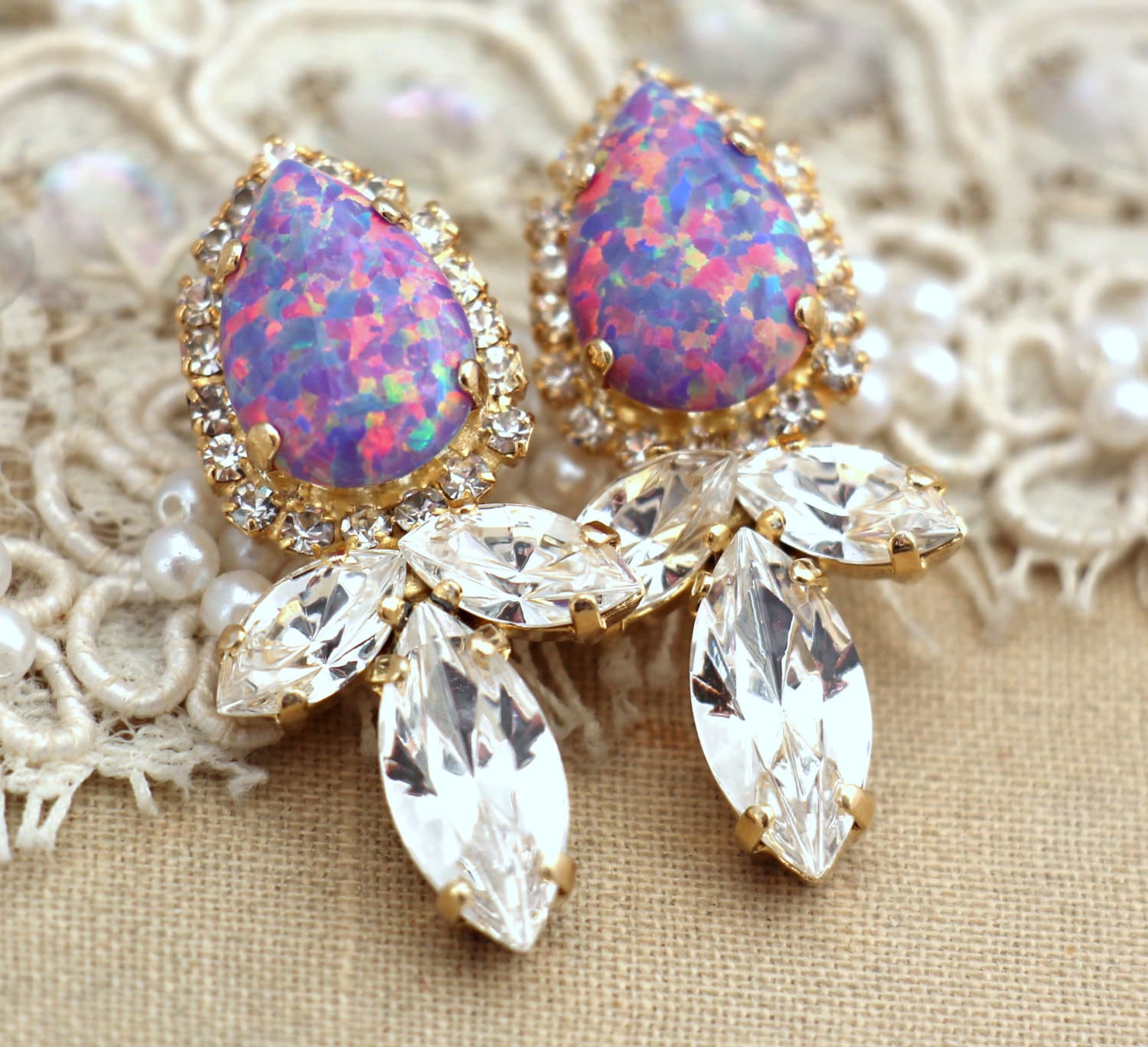 purple opal earrings