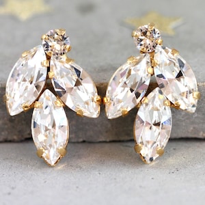 Bridal Crystal Earrings, Bridal Jewelry, Bridal Crystal Stud Earrings, Bridal Cluster Earrings, Bridesmaids Earrings,Crystal Bridal Earrings image 1