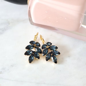 Blue Navy Bridal Earrings, Navy Blue Drop Earrings, Blue Earrings, Sapphire Drop Earrings, Bridesmaids Earrings, Dark Blue Drop Earrings image 5