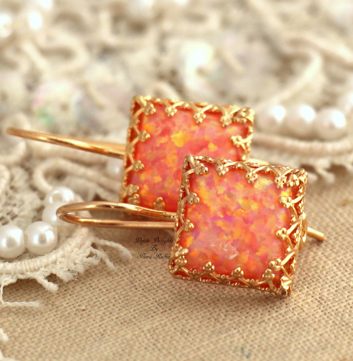 Opal Earrings Opal Drop Earrings Fire Opal Earrings Gift Etsy UK