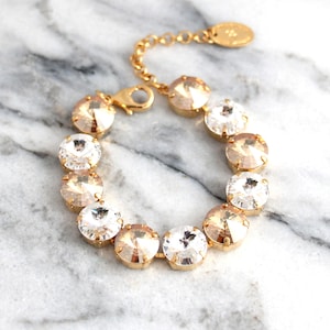Bridal Bracelet, Bridal Wedding Gold  Bracelet, Champagne Crystal Bracelet, Champagne Bracelet, Bridal Crystal Bracelet, Bridesmaids Jewelry