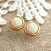 Opal Earrings,Opal stud earrings, White Opal earrings, Gold Opal earrings,Gift for woman, October birthstone, Dainty Opal earrings.