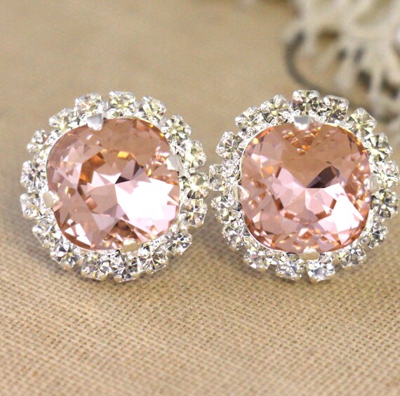 Blush earrings for bridesmaids sale