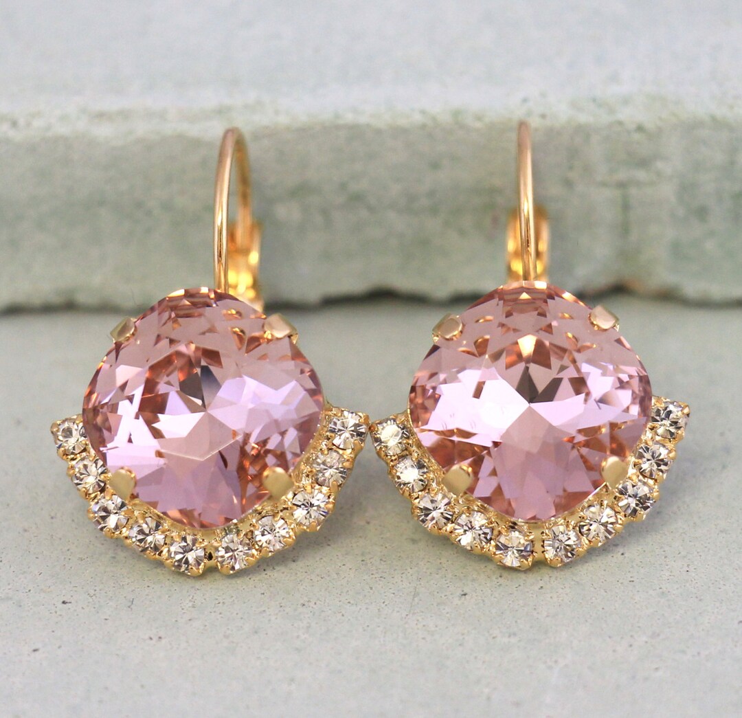 Blush Pink Earrings Blush Pink Drop Earrings Bridal Blush Etsy