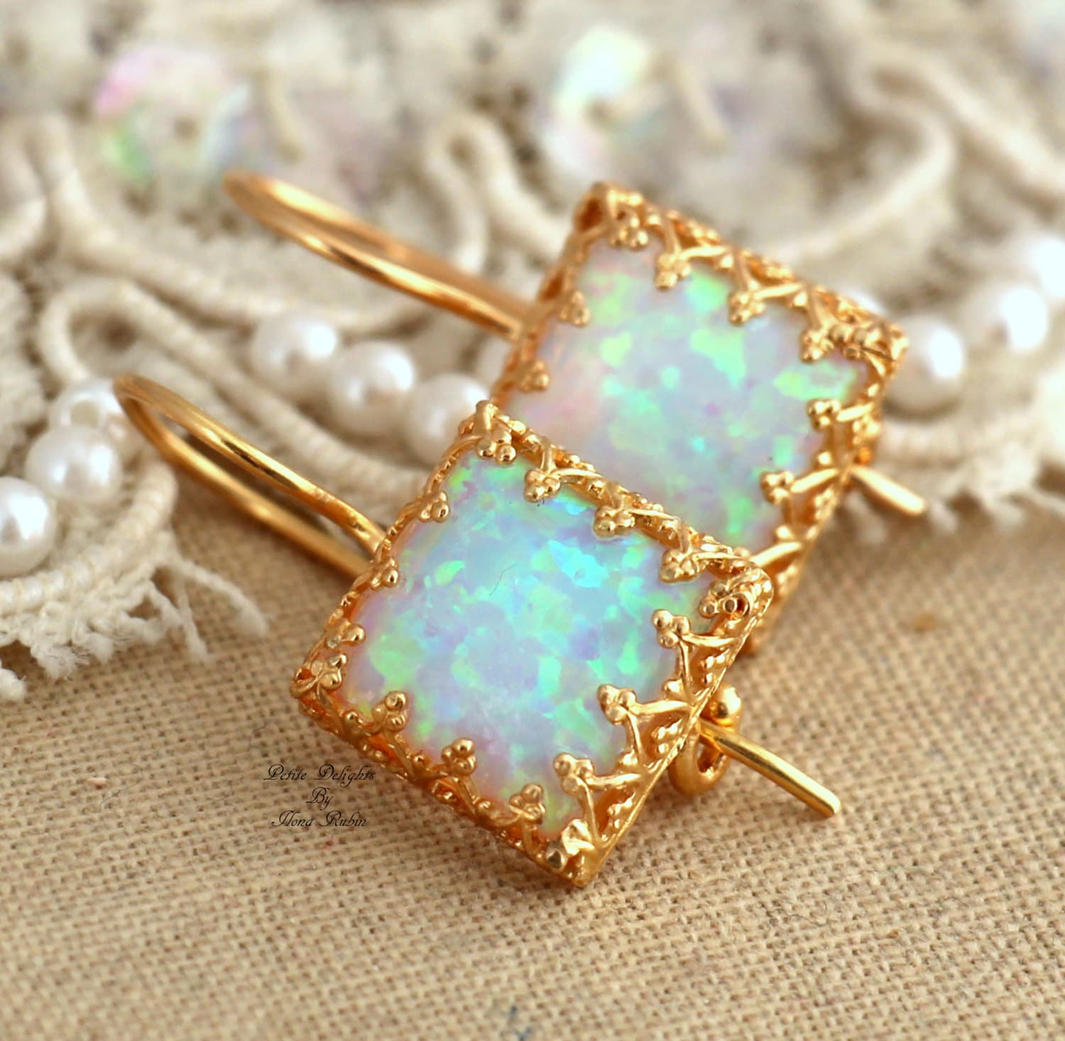 Opal Earrings, Opal drop earrings earrings bridesmaids gift, Gift for her,Opal Jewelry, Christmas gift, Bridal earrings, White opal earrings