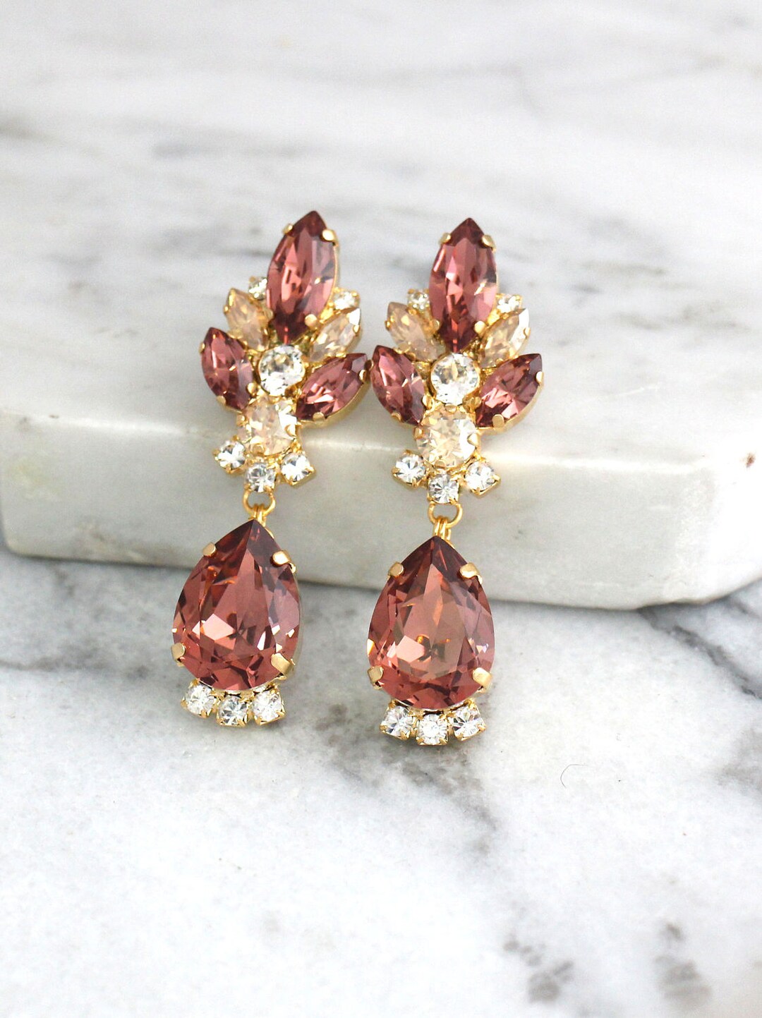 Bridal Blush Earrings Blush Chandelier Earrings Bridal Blush - Etsy