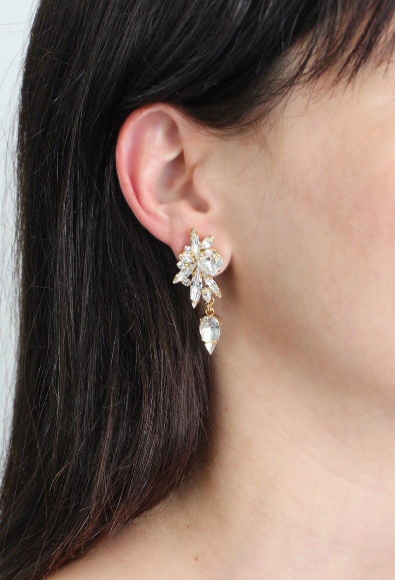Bridal Earrings Chandelier Earrings Bridal Crystal Earrings Etsy